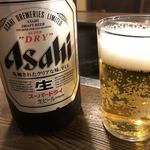 Monjashinanoya - 瓶ビールで乾杯♫