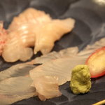 室町 和久傳 - お造り（ひらめと穴子！）