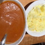 DURGA - ランチセット920円のシーフードカレーとハーフサフランライス