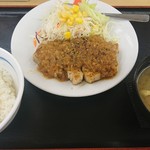 松屋 - 厚切りポークソテー定食 \700