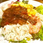バーベキューレストラン ビービーズ - 「アメリカンライス」(ランチ、850円)。サラダバー、スープバー、ドリンクバーが付く。