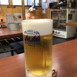 ホルモン焼肉　かど屋 - 生ビールはアサヒのスーパードライです。