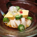 いし橋 - 先付け、卵豆腐と素麺
