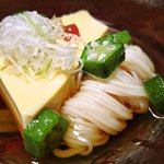 いし橋 - 先付け、卵豆腐と素麺。アップ