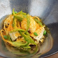 リングイネ 師崎産 はも、からすみ、京都万願寺とうがらし