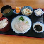 Katsugyo shokudou sadame - さしみ定食（1500円）2018年6月