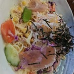 Mamma Kamakuraya - 冷たい味噌クリームスパゲッティ- 生ハム、ツナ、キャベツの千切りなど‥