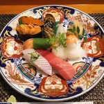 玄海鮨 - 松にぎり リバースアングル