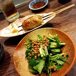 地鶏割烹 稲垣 - パクチーサラダ
