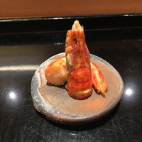 鮨みなと - 北海道縞海老の燻製