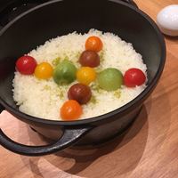 天婦羅 みやしろ - 昆布だしで炊いたトマトご飯ーさっぱりしていて、美味しい！