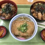 お食事処　どん丼 - うどん（550円）、照り焼き丼（680円）、チャーシュー丼（680円）_2018年6月