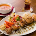 ジェイハン - 【ランチ】シシケバブ（チキン）
・シシケバブ（チキン）
・レンズ豆のスープ
・サラダ・ライス
・トルコのチャイ