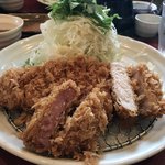 とんかつ廣 - ロースカツ定食に、ハムカツをオプションで追加。