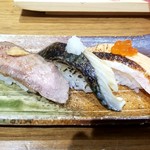 沼津魚がし鮨 - 特選炙り３種：648円外税