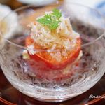 たきや - 北海道のスーパートマト、京都真成寺湯葉、毛ガニ