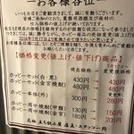 元祖立ち飲み屋 - んーまた値上がりですか・・・