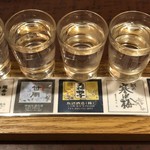 割烹 魚仙 - 日本酒飲み比べ1¥900