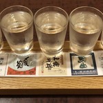 割烹 魚仙 - 日本酒飲み比べ2¥900