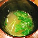 鳥田中 - 親子丼に付属の鶏スープ