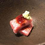 御料理 光安 - 醤油のジュレと山葵