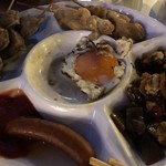 ココナッツ・ビアガーデン - 黄身を最後に一口で！左上がズリです…