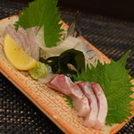 「笑」 - ■刺身盛り合わせ・３種盛り（１，０００円）２０１８年６月