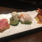 レストラン&ライブ ヌーヴォー - 前菜盛り合わせは美しい4種でした
