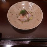 神保町 傳 - 鱸、たこのお造り　梅肉あん