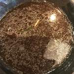 国分寺そば - 鴨せいろのつけ汁に蕎麦湯