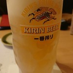 湯田 - キンキンに冷えたグラスの生ビール
            