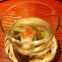 旬菜 甘の井 - 酢の物（もずくと順才の煮凝り生姜酢）