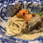 銀座くどう - バフン海胆と黒あわび