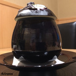 銀座くどう - 賀茂茄子の蔕の蓋と賀茂茄子型の器