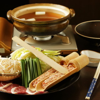 Famous "Kamotei Nabe" Tsukune hotpot with yuzu and pepper aroma