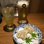 豊後屋 竹かんむり - お通し
            ごぼうの天ぷら