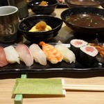 双葉寿司 - 寿司定食¥1000（税抜き）
