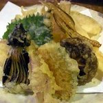 神馬 - キスの天ぷら野菜添え
