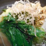 Harubou - 水菜と居栃尾油揚げと茄子のおひたし