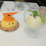 ロビーラウンジ - エキゾチックムースとメロンスープとバニラアイス