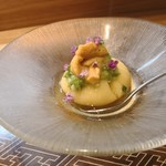 肴とお酒 うを弘 - とうもろこし豆腐　ウニ