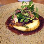 Restaurant Cinq - 前菜:仏フォアグラのポワレ じゃがいものピュレ ペリグーソース('18年4月下旬)