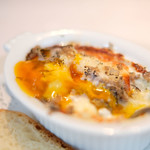 VIA Brianza - ランチコース 5300円 の半熟玉子入りサマートリュフのオーブン焼き