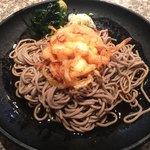 宇ち乃 - 冷やしかけそば(360円)
ゲソかき揚げ(120円)
