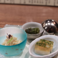 日本料理 とくを - 鯛煮こごり 満願寺焼き浸し 素麺南京