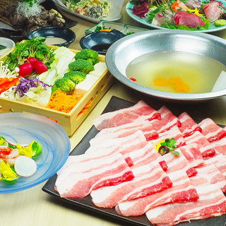 2時間飲み放題付き 京都ポークをご堪能 全8品 京しゃぶポークコース 3980 2 980円 京のおもてなし 個室居酒屋 遊庵 浜松町 大門店 旧店名 紀州炭焼き専門店 くしなべ屋 浜松町 居酒屋 食べログ