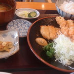 レストラン 戸々魯 - Ｃ定食（三元豚＋海老フライ）