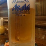 旬彩　ふくろう - まずは、これからのスタートです。 生ビール５００円です。 今日も、いっぱい汗をかきましたよ。 ビールもさぞかし美味しい事でしょう。 ぷふぁ～、最高！！ 美味しいです。   