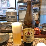 Hitsuji Sunrise - 瓶ビール（サッポロ赤星）