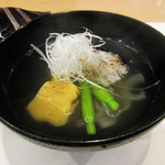 阿波座 なが友 - 友三菜コース:ハモと玉ねぎ 生麩 金針菜の吸い物